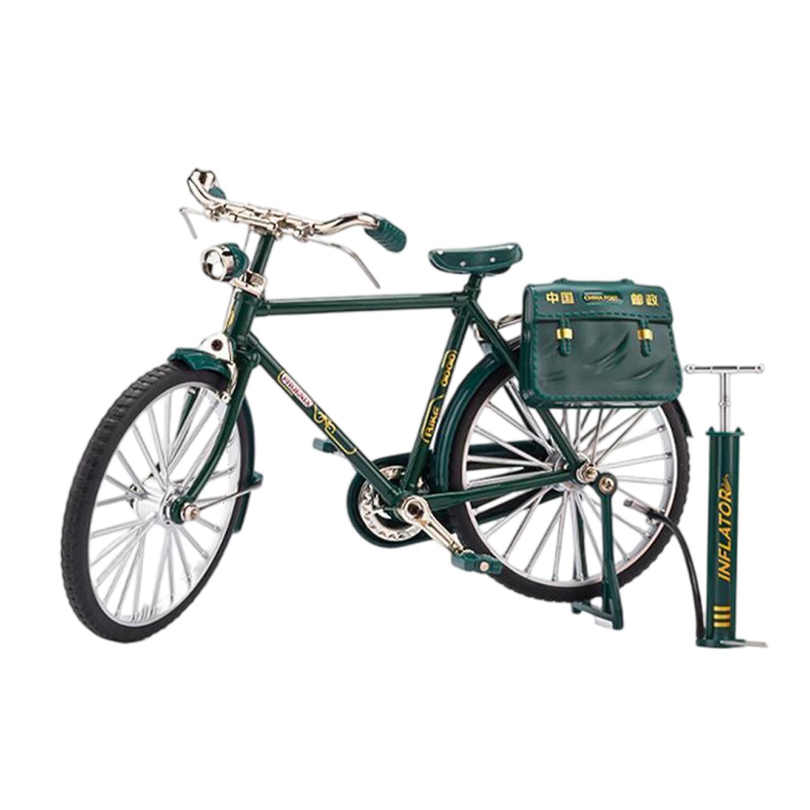 Niutuo DIY Retro Bicycle Model Miniature Diecast Toy Craft For Home Office Decor Toy Green