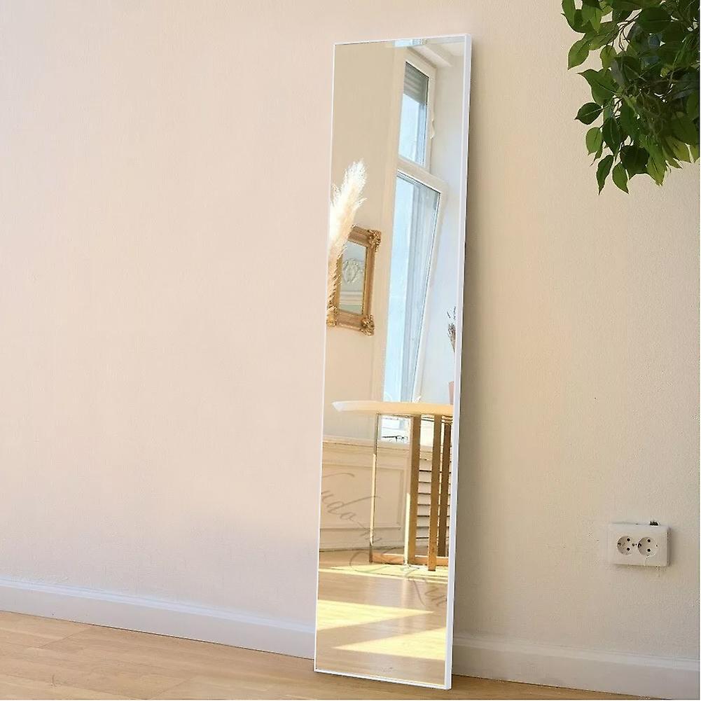 Sheonly 147cm Metal Frame Over the Door Full Length Mirror White