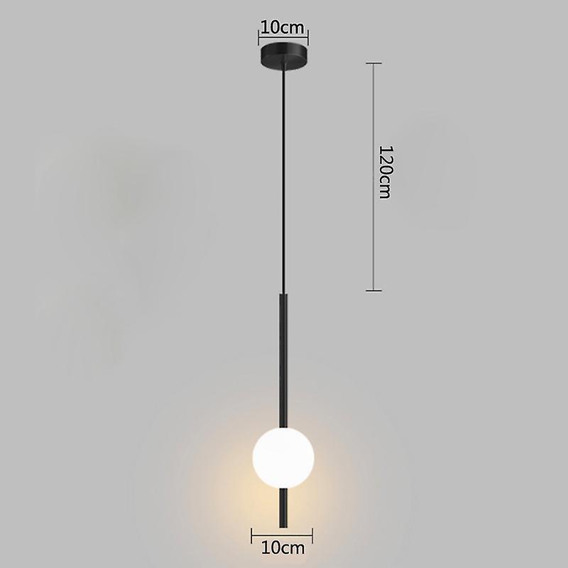 Atuto Modern Simple Glass Ball Chandelier Bedroom Bedside Long Line Led Pendant Lights Restaurant Indoor Decor Suspension Lamp Luster single black ...