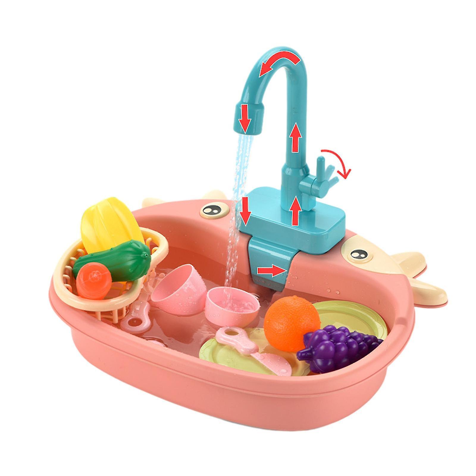 Dandanzhuan Simulation Sink Electric Kitchen Sink Circulating Water Sink Wash Basin Over The Children's Dishwasher Toys