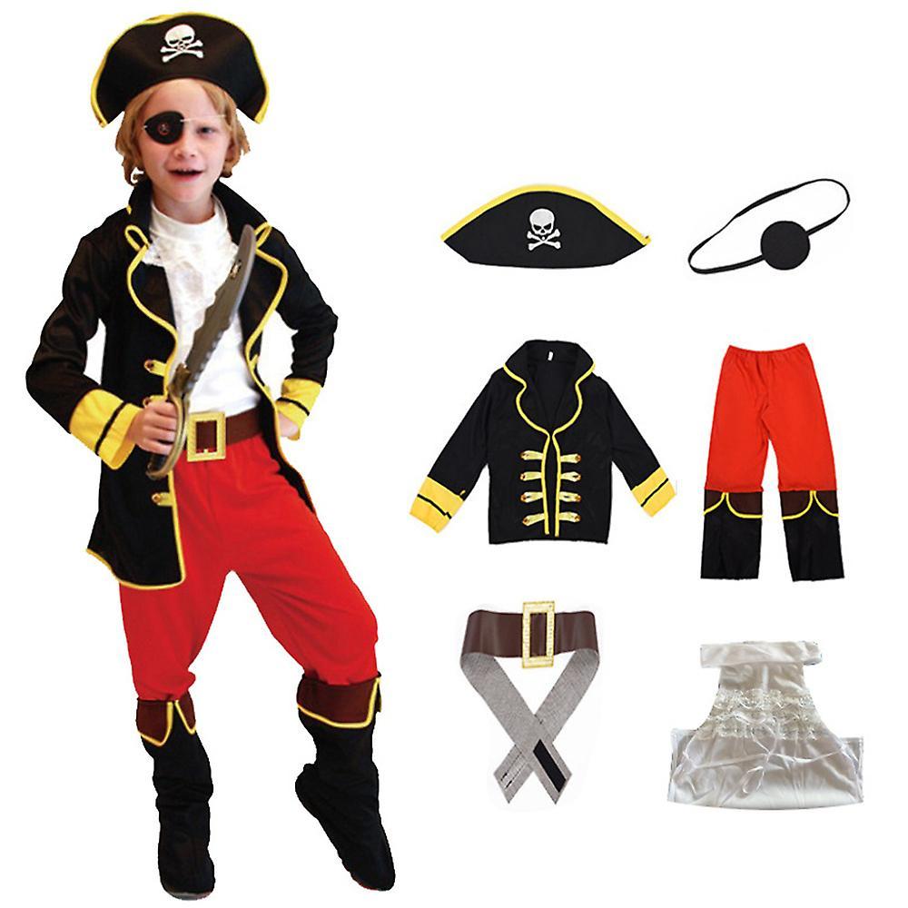 Eocici 3-14 Years Kids Teens Pirate Cosplay Costume,captain Pirate Outfits For Halloween Pirate Themed Party Gift 6-8 Years