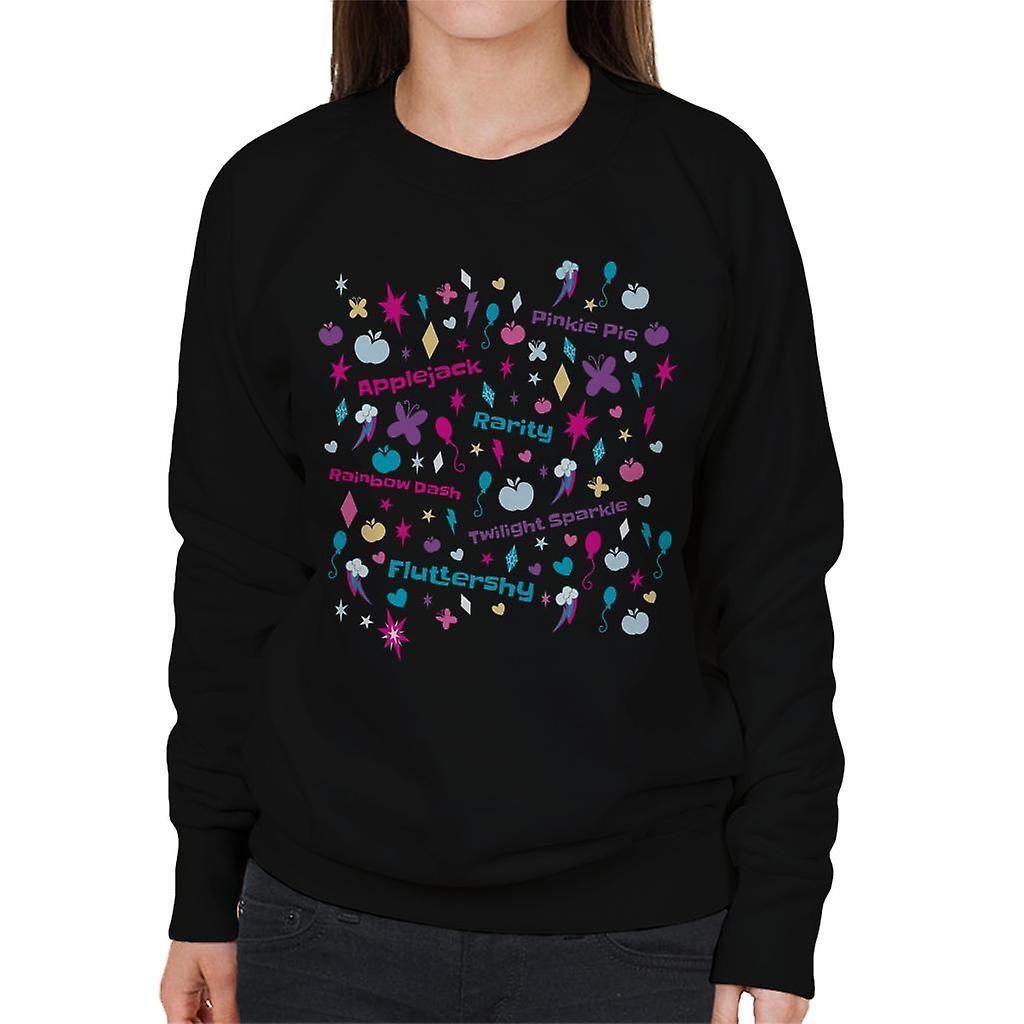 My Little Pony Cutie Marks Montage Women's Sweatshirt Black Small