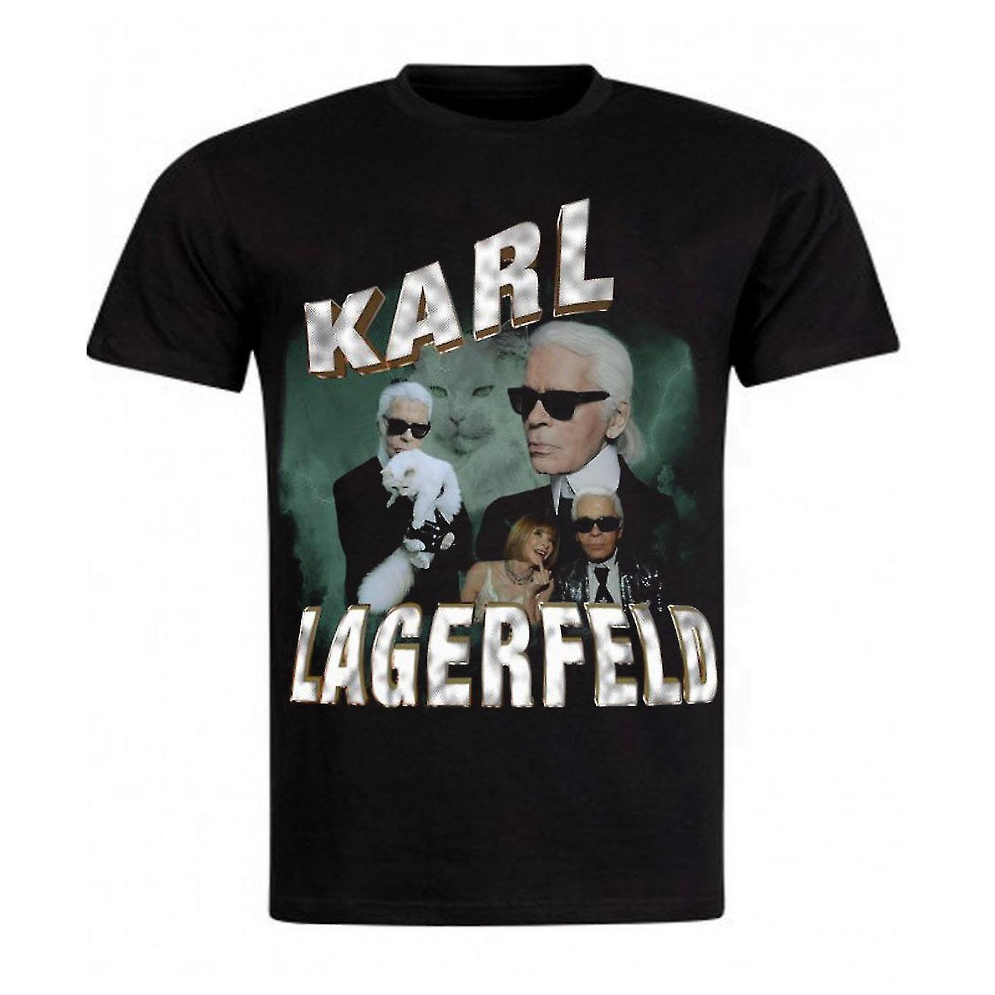 Gildan Vintage Tee Karl Lagerfeld Black Tee Rare T Shirt L