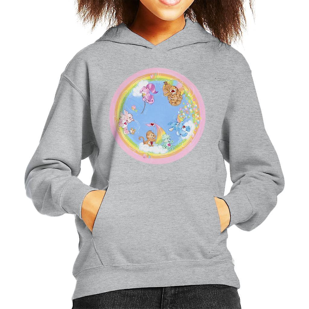 Care Bears Playful Heart Monkey Rainbow Cloud Boat Kid's Hooded Sweatshirt Heather Grey X-Small (3-4 yrs)