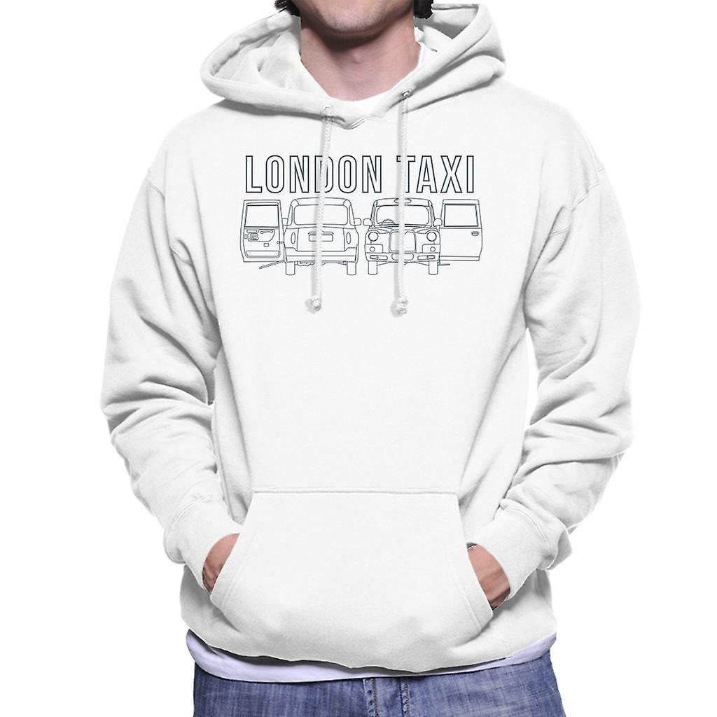 London Taxi Company TX4 Open Door Angles Men's Hooded Sweatshirt White Medium