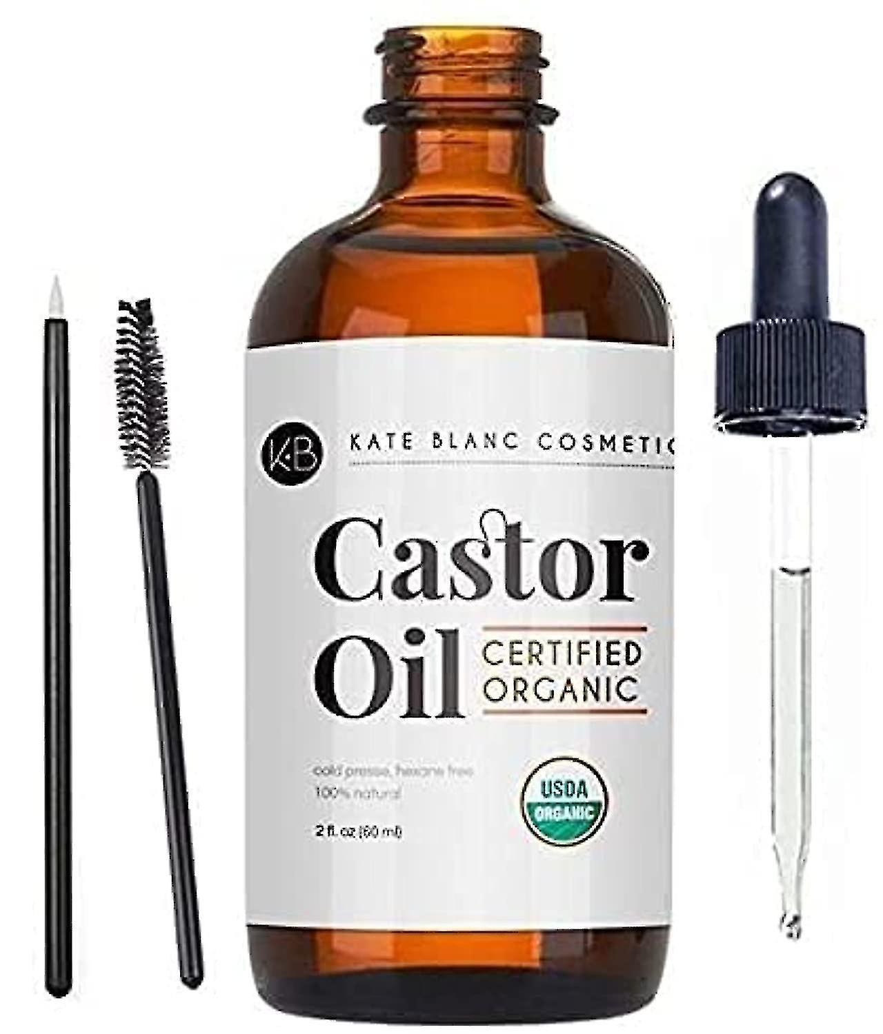 Siguang Organic Castor Oil by Kate Blanc - Cold-Pressed, Hexane-Free for Hair, Eyelashes, Eyebrows, Skin - 2 oz js