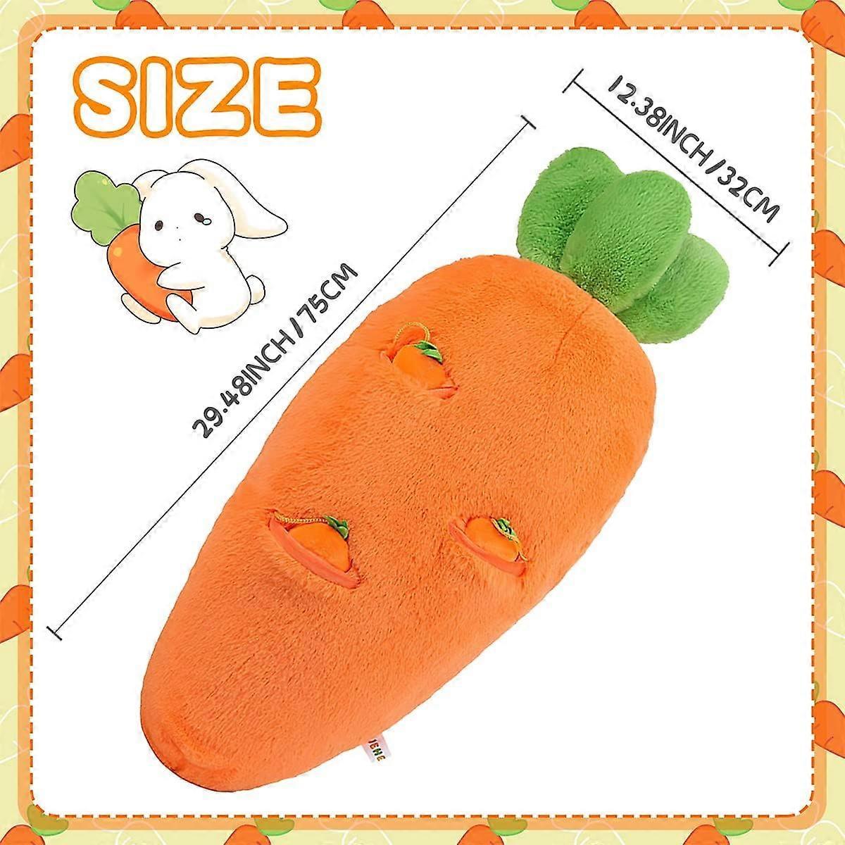 Heytea Gisqis Carrot Plush, 29.52" Giant Stuffed Carrot Body Pillow Kawaii Carrot Stuffed Animals Cute Hugging Plush Toys Soft Plushie with 3 Littl...