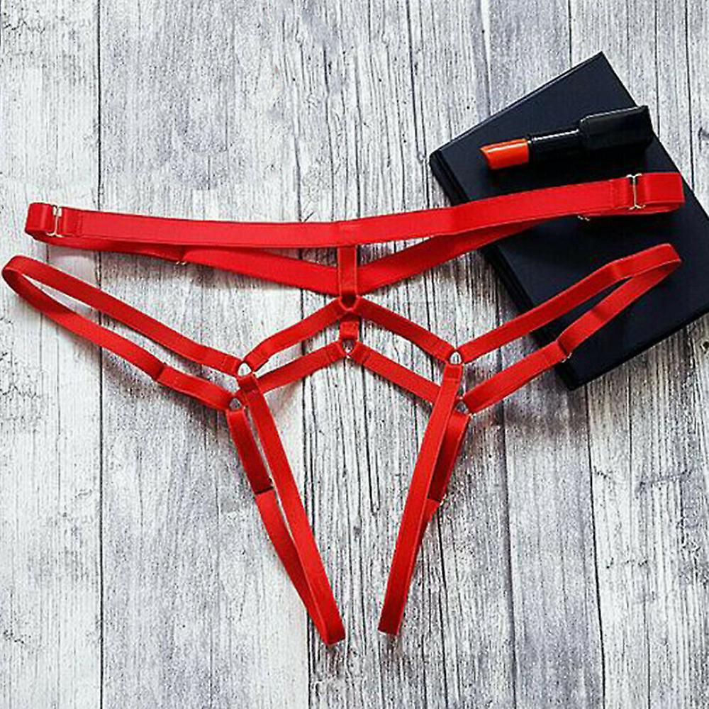 Liltop Women Lady Open Crotch Strappy Thongs Panties Crotchless Underwear G-string Red M