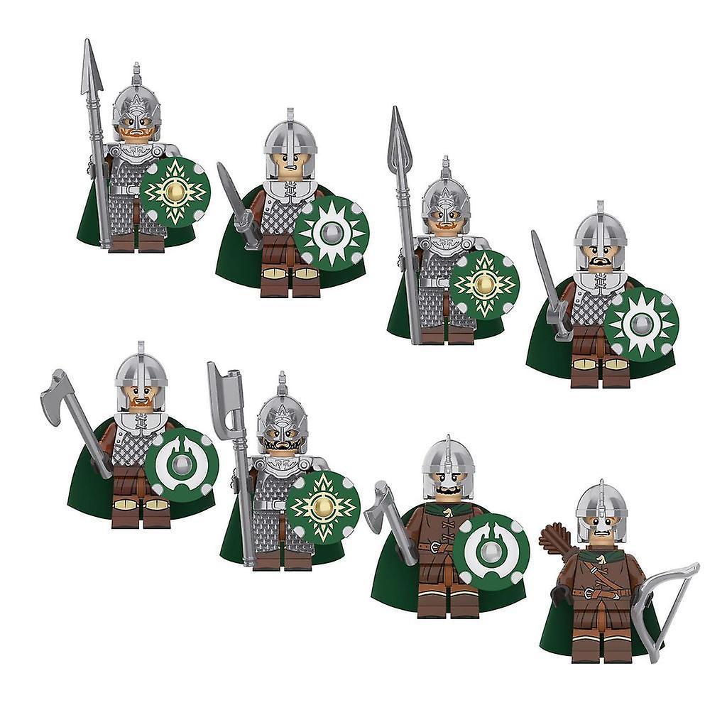 YM Studio 8pcs/set For Rings King Rohan Knight Building Blocks Soldier Figures Game