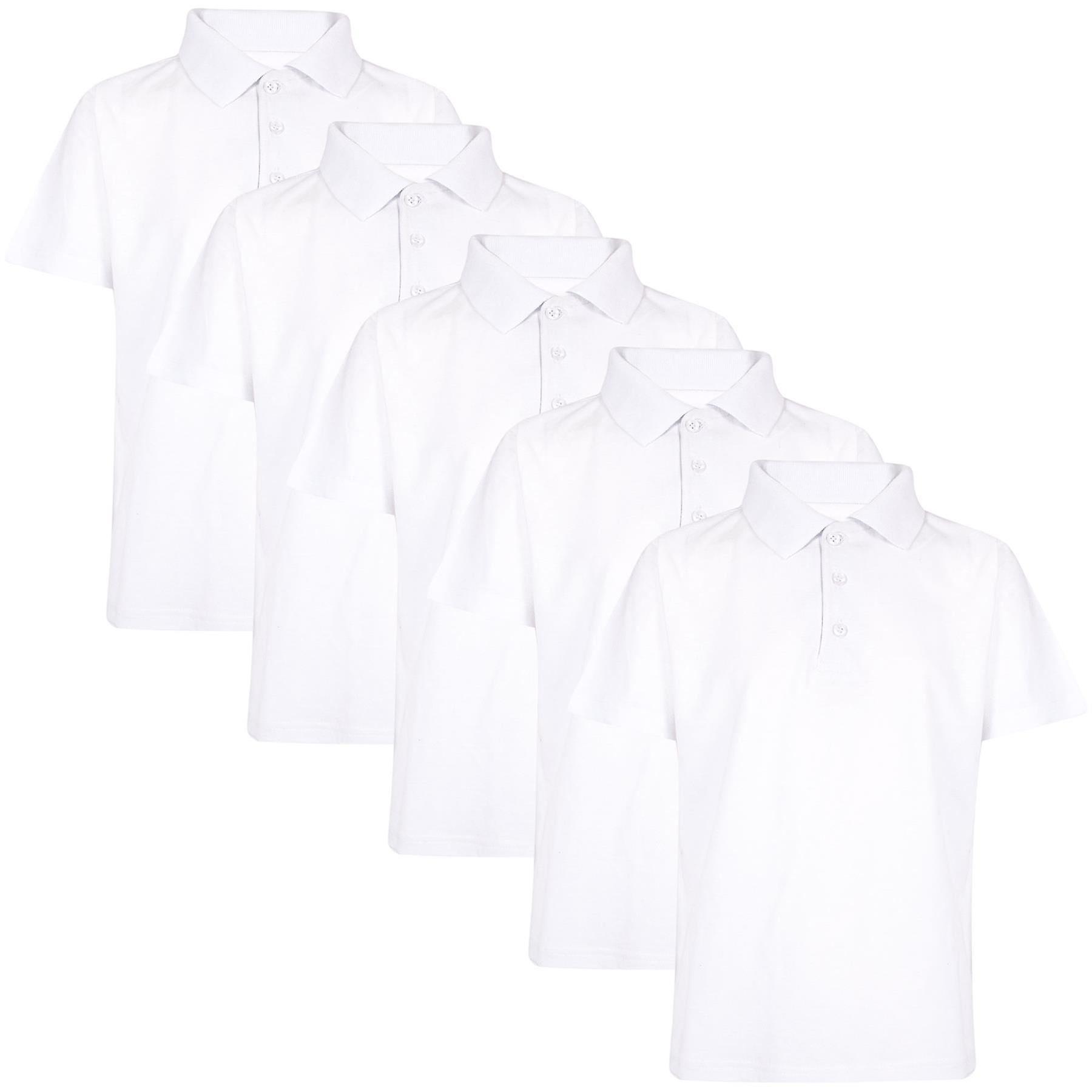 A2Z 4 Kids Kids Boys T Shirts Plain Polo Summer Fashion Soft Feel Tank Top & Tees 3-13 Year White 5 Pack 11-12 Years