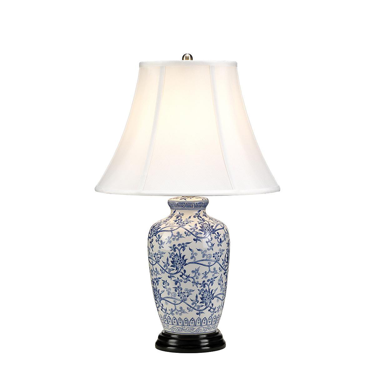 Blue 1 Light Table Lamp With Tappered Shade E27