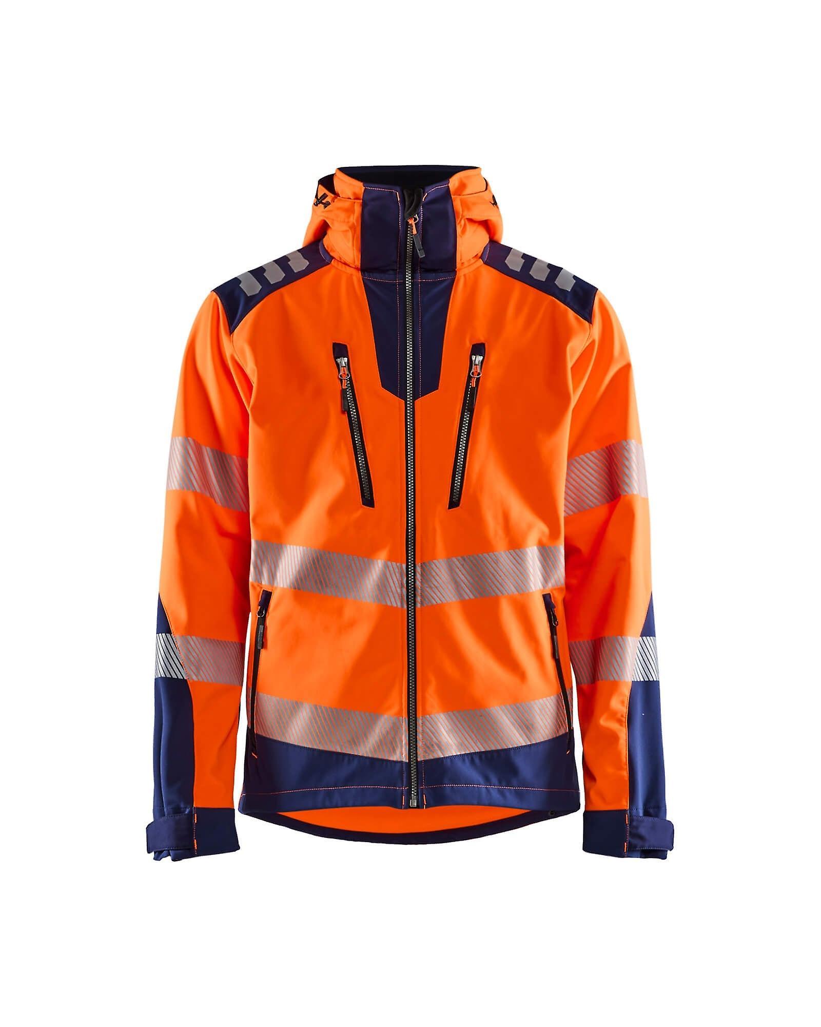 Blaklader 4491 hi-vis softshell jacket waterproof breathable - mens (44912513) Orange/navy blue 4xl