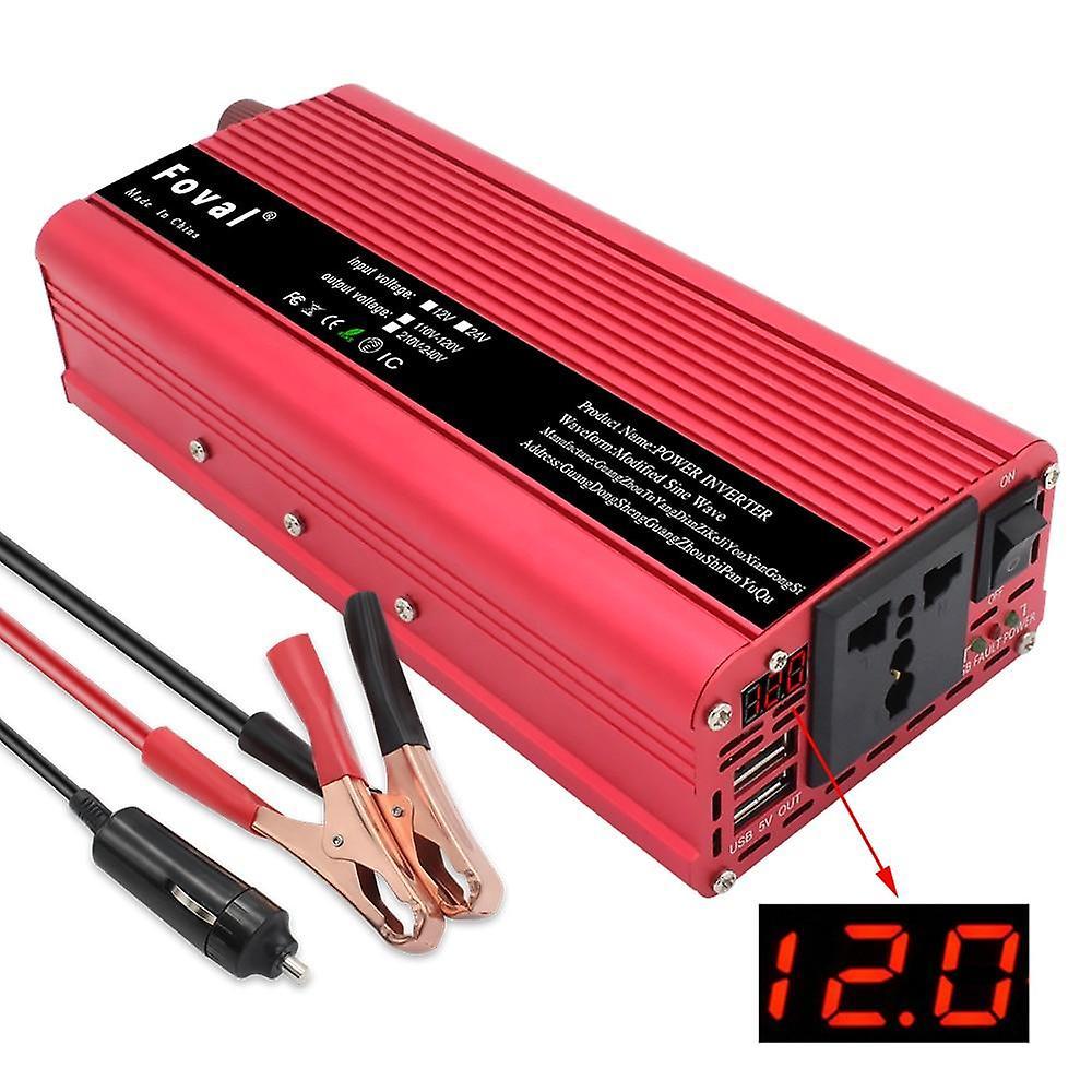 Slowmoose Dual Usb 2000w Watt Dc 12v To Ac 220v Portable Car Power Inverter Charger,