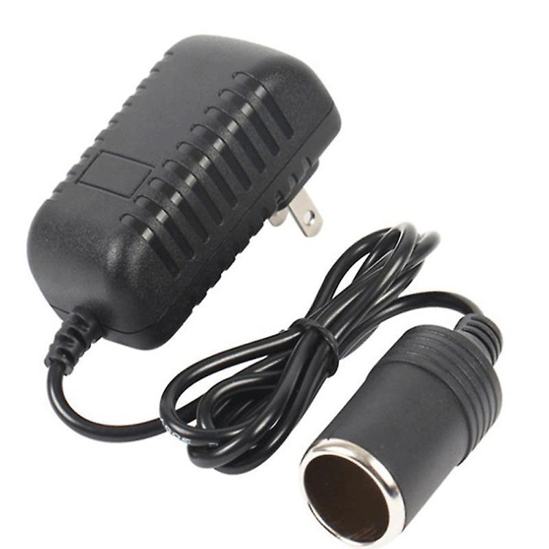 Unbrand 220v To 12v Portable Car Cigarette Lighter Socket Adapter Converter Parts Black US Plug