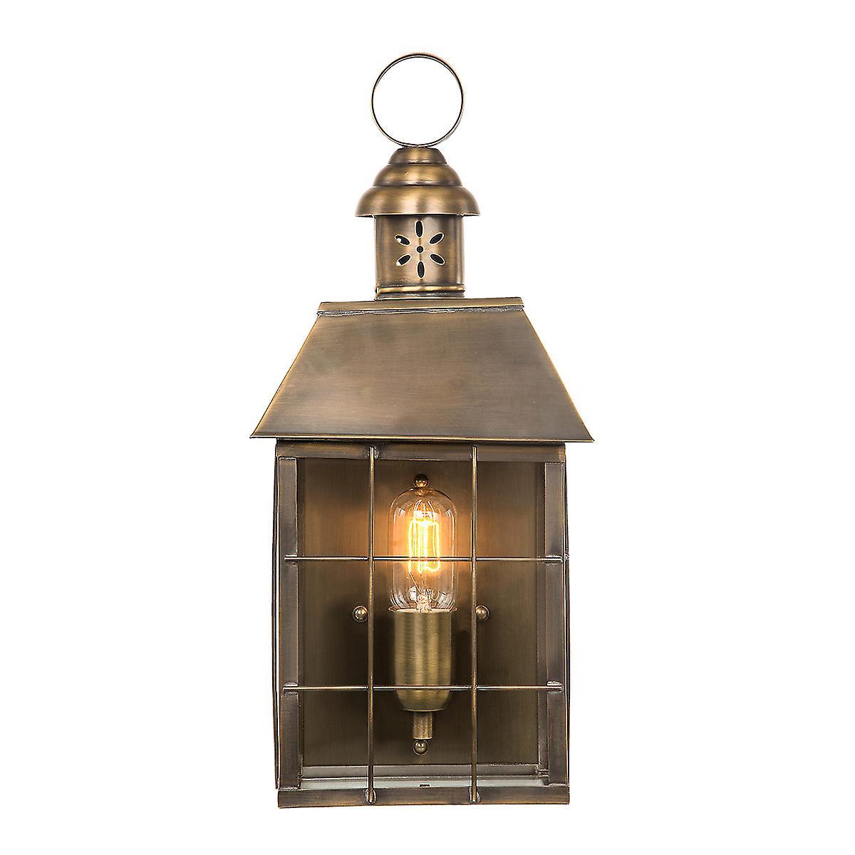 Hyde Park 1 Light Outdoor Wall Lantern Light Solid Brass IP44 E27