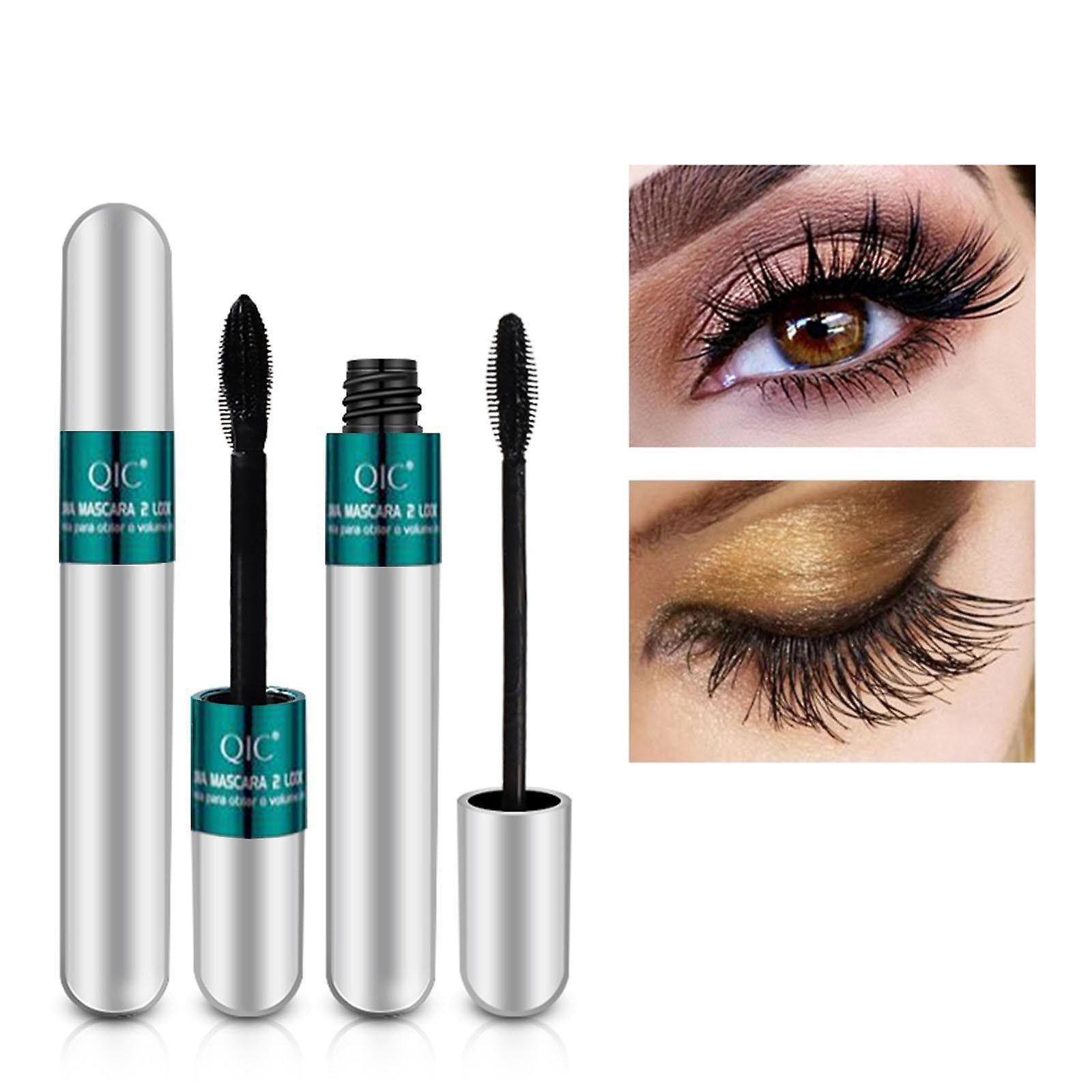 Baodan 2 In 1 Vibely Mascara 5X Longer Cosmetics For Natural Lengthening And Thickening No Clumping 4D Silk Fiber Mascara