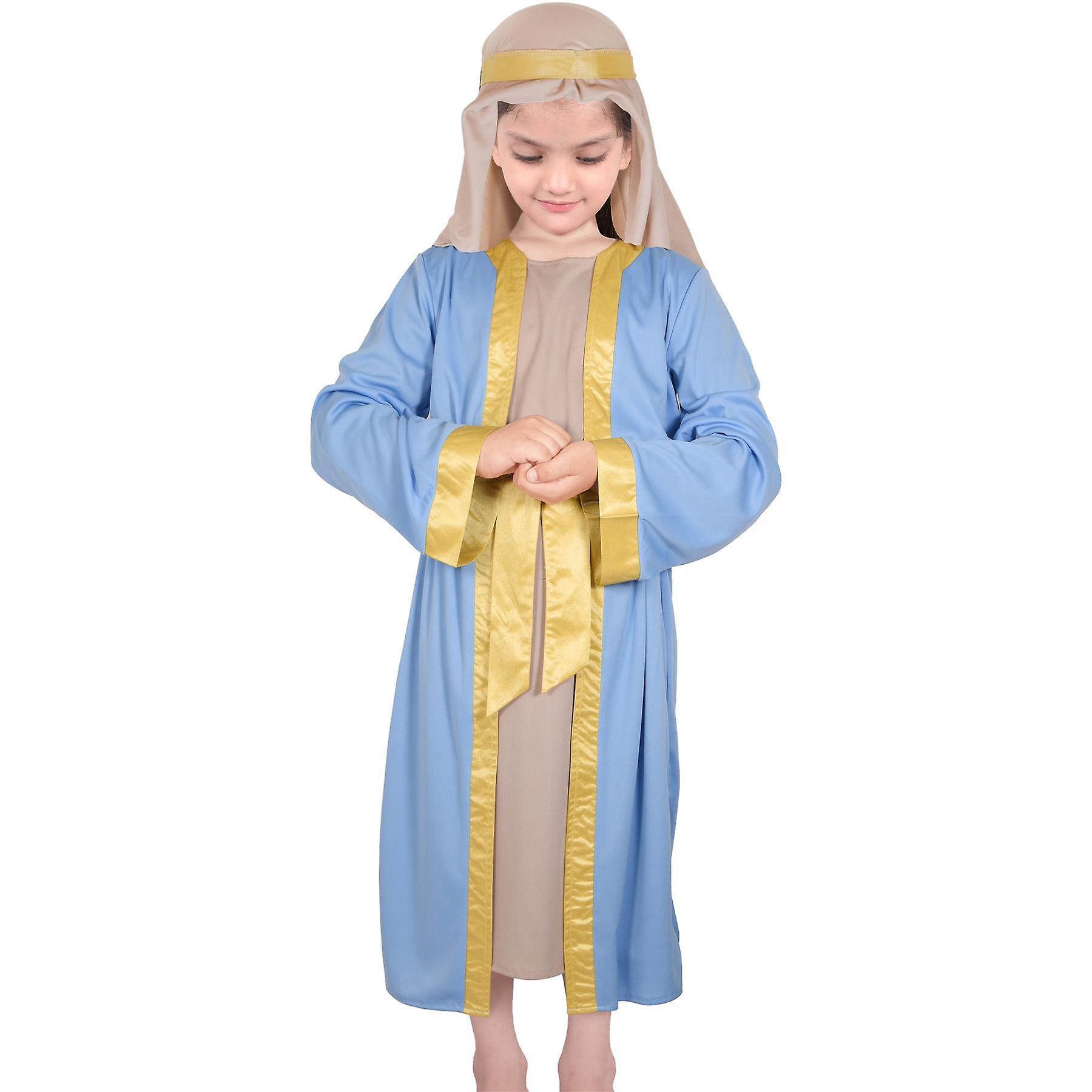 A2Z 4 Kids Kids Girls Xmas Nativity Mary Costume School Play Fancy Dress Mary Costume Sky Blue 9-11 Years