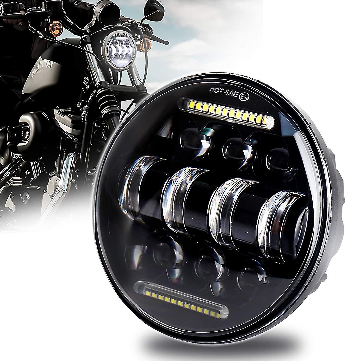 Zhenv 5-3/4 5.75 Led Headlight With White Drl Driving Headlight For Harley Davidson Sportster Iron 883 Dyna Indian Scout