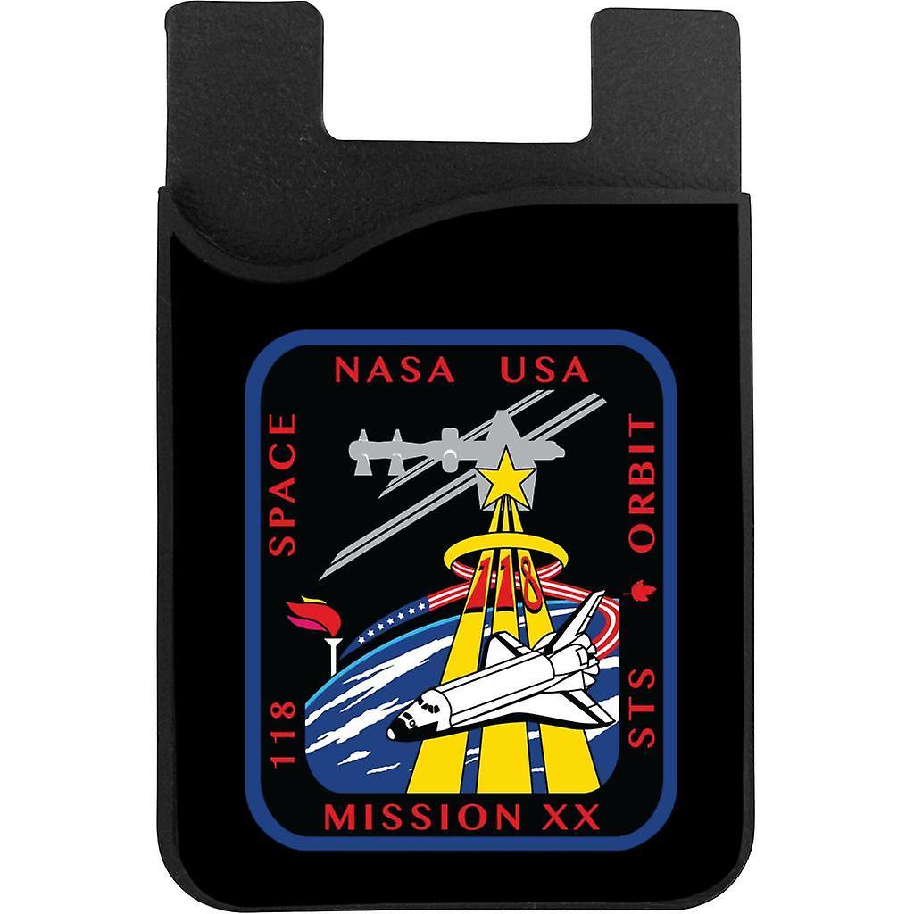 NASA STS 118 Space Shuttle Endeavour Mission Patch Phone Card Holder Black 5.5cm x 8.5cm