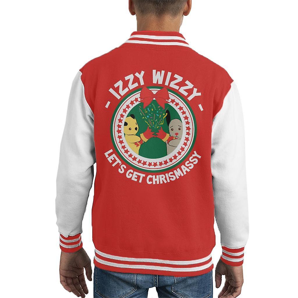 Sooty Christmas Izzy Wizzy Lets Get Chrismassy Kid's Varsity Jacket Red/White Medium (7-8 yrs)