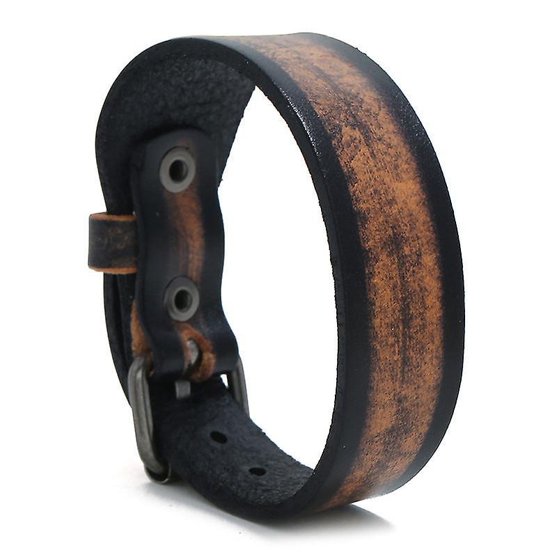 Retro cattle leather bracelet simple men's leather ornament Retro black