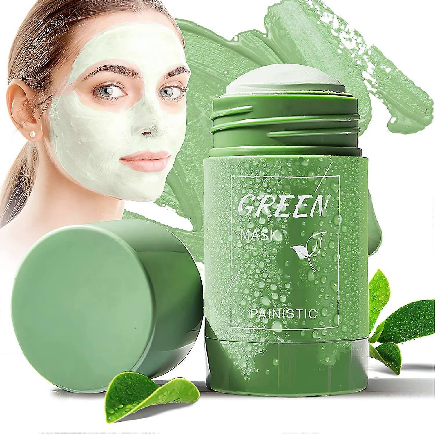 Shanxi Shuishuidiansan Trading Green Tea Mask Stick Blackhead Remover Face Mask Clay Mask Purifying Oil Control Clean Solid Mask Moisturizing Acne ...