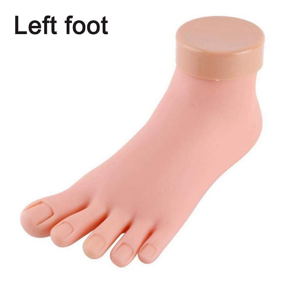 Bosheng Practice Fake Foot Model Flexible Soft Silicone Prosthetic Manicure Tool For Nail Art Training Display Manicure Foot Model Left foot