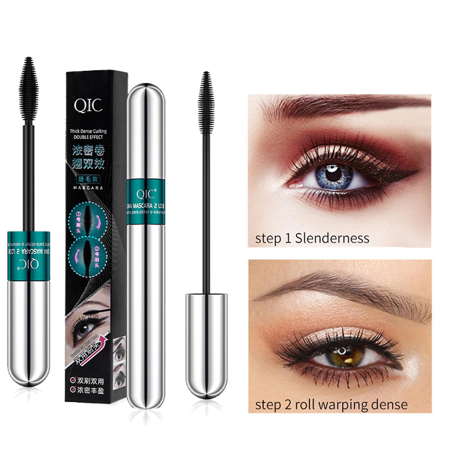 Congjing 2 In 1 Vibely Mascara 5X Longer Cosmetics For Natural Lengthening And Thickening No Clumping 4D Silk Fiber Mascara