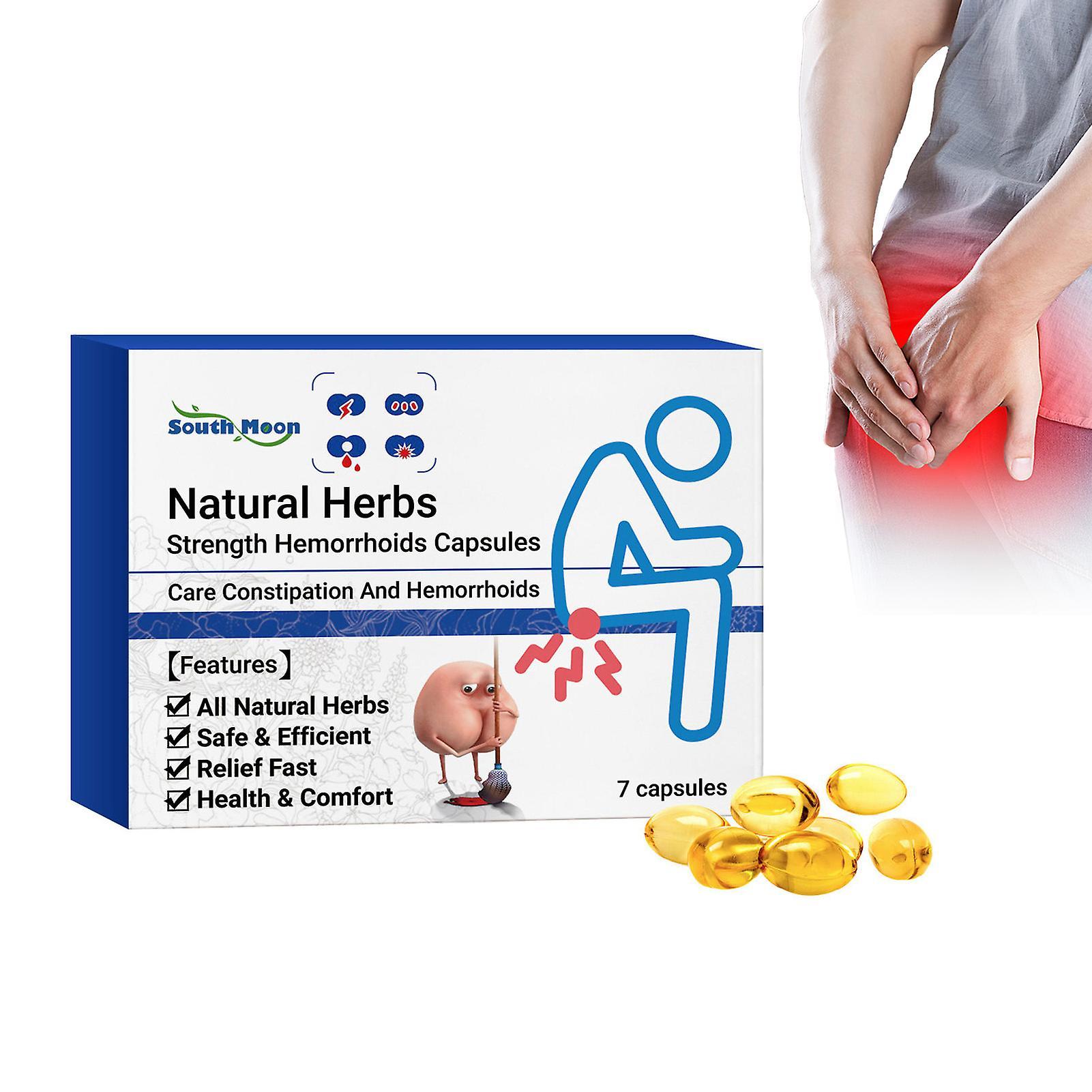 unbrand 7pcs/box Natural Herbal Hemorrhoid Capsules Eliminate Hemorrhoid No Side Effects Capsules For Internal & External Hemorrhoid