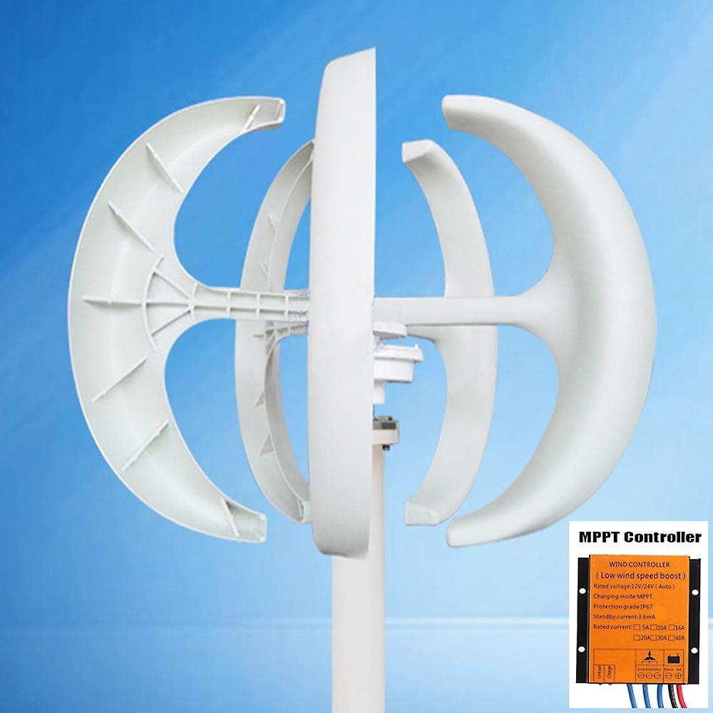 Loerss Home 3000w Vertical Axis Wind Turbine Generator 3kw 12v 24v 48v With Mppt Controller Small Low Noise Windmill For Streetlights White with Co...