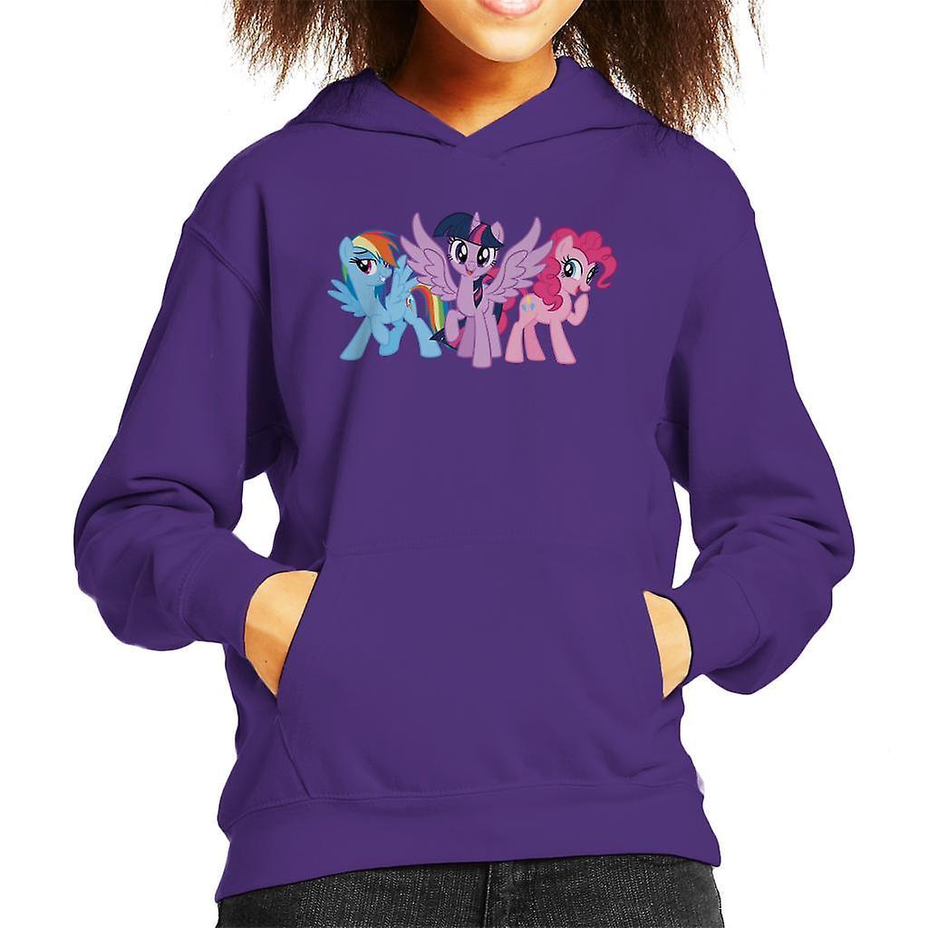 My Little Pony Main Characters Giggling Kid's Hooded Sweatshirt Purple Medium (7-8 yrs)