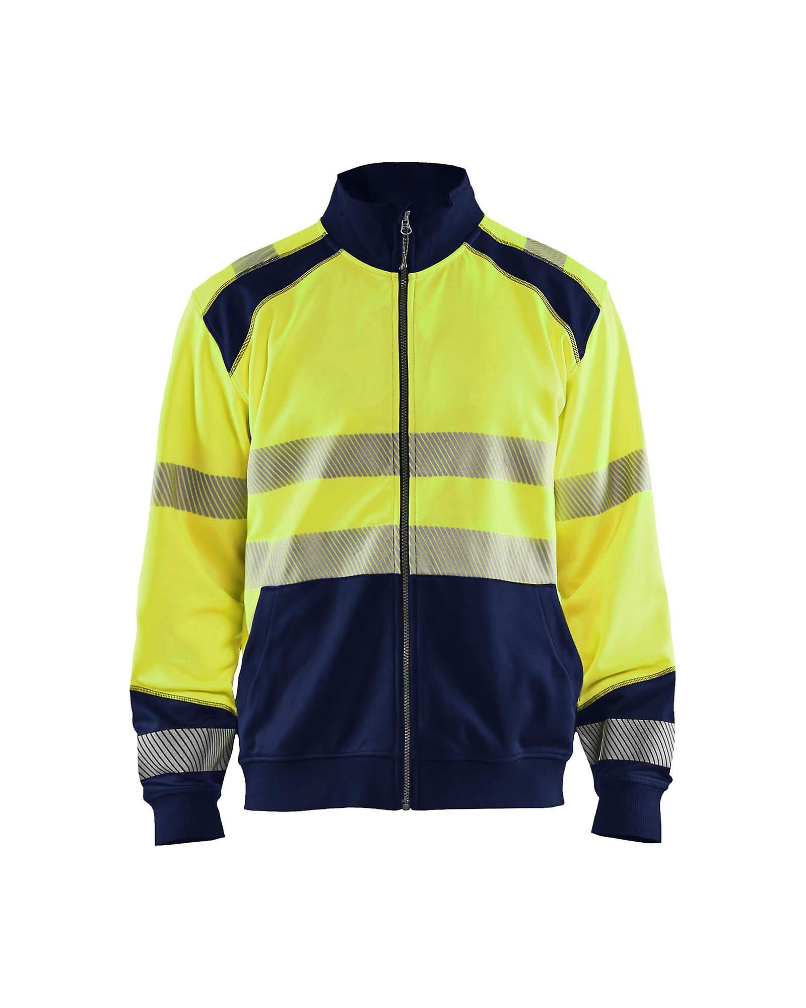 Blaklader 3558 hi-vis sweatshirt full-zip - mens (35582528) Yellow/navy blue L