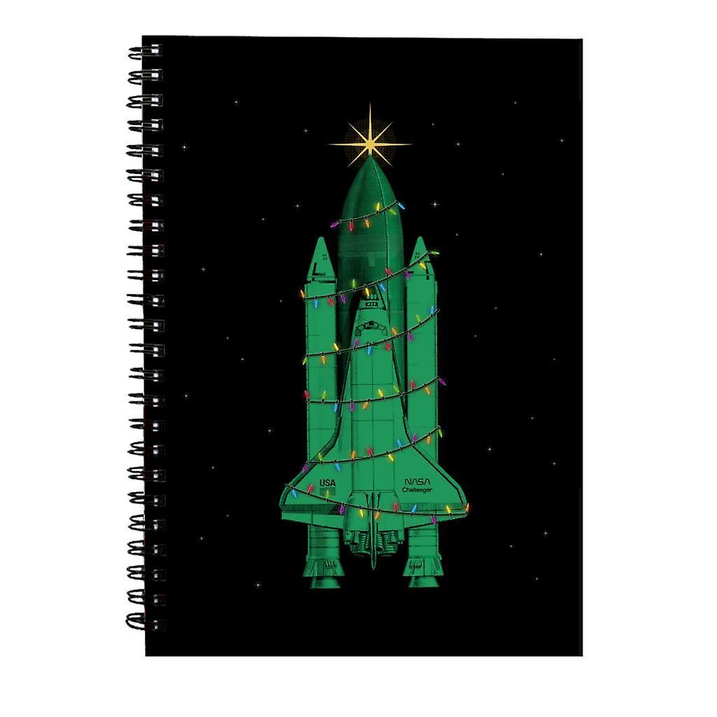 NASA Challenger Shuttle Christmas Tree Spiral Notebook Black 15 x 21 cm