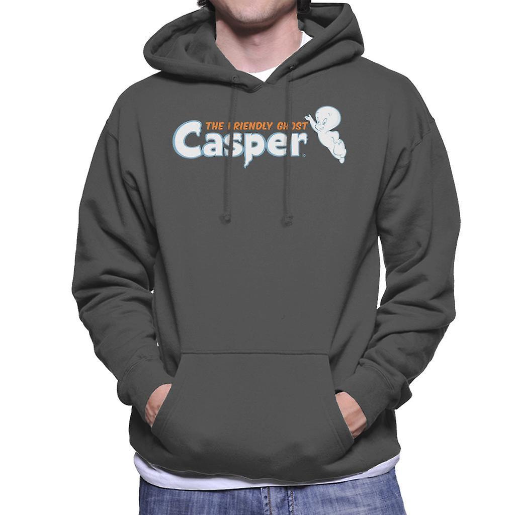 Casper The Friendly Ghost Flying Logo Men's Hooded Sweatshirt Charcoal Medium