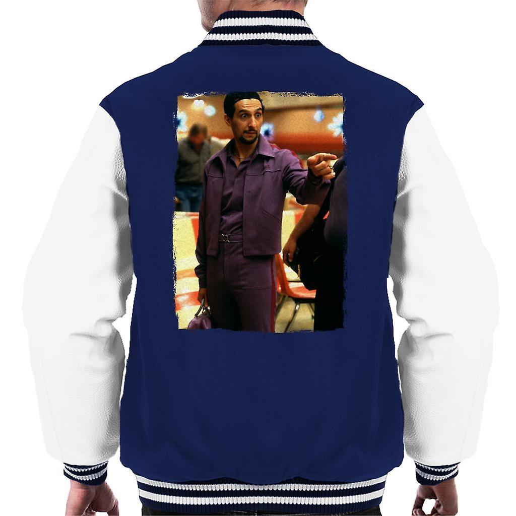 The Big Lebowski Jesus In The Bowling Alley Men's Varsity Jacket Navy/White X-Large