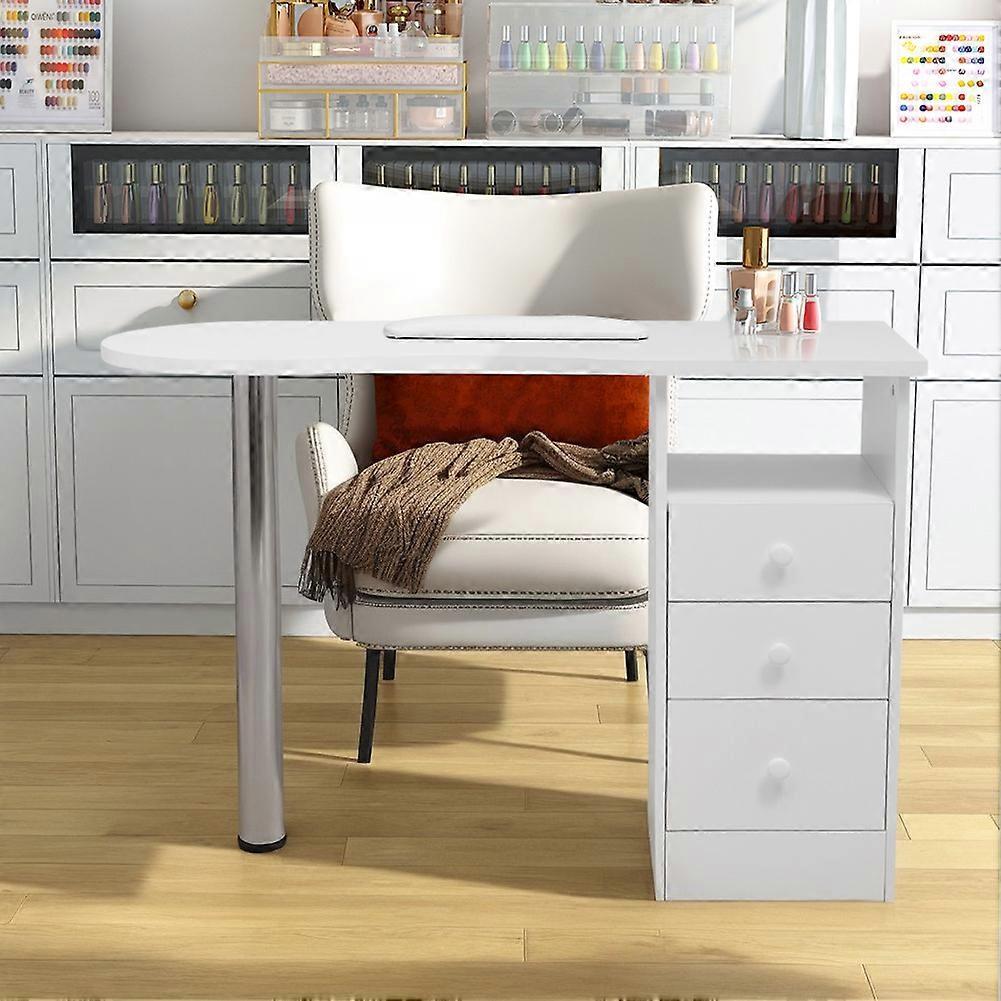 Living And Home Beauty Salon Nail Table with 3 Drawers