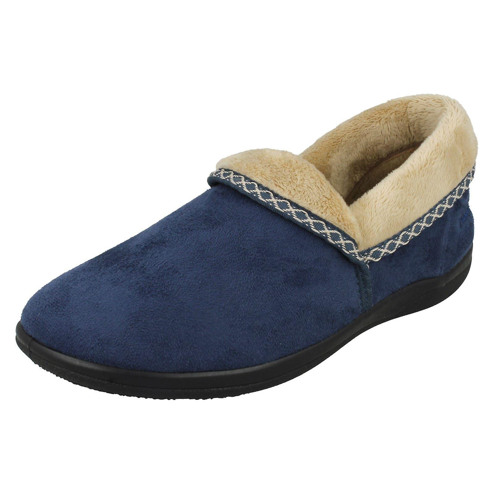 Ladies Padders Wide Fitting Slippers Mellow Denim Blue (Blue) UK 5