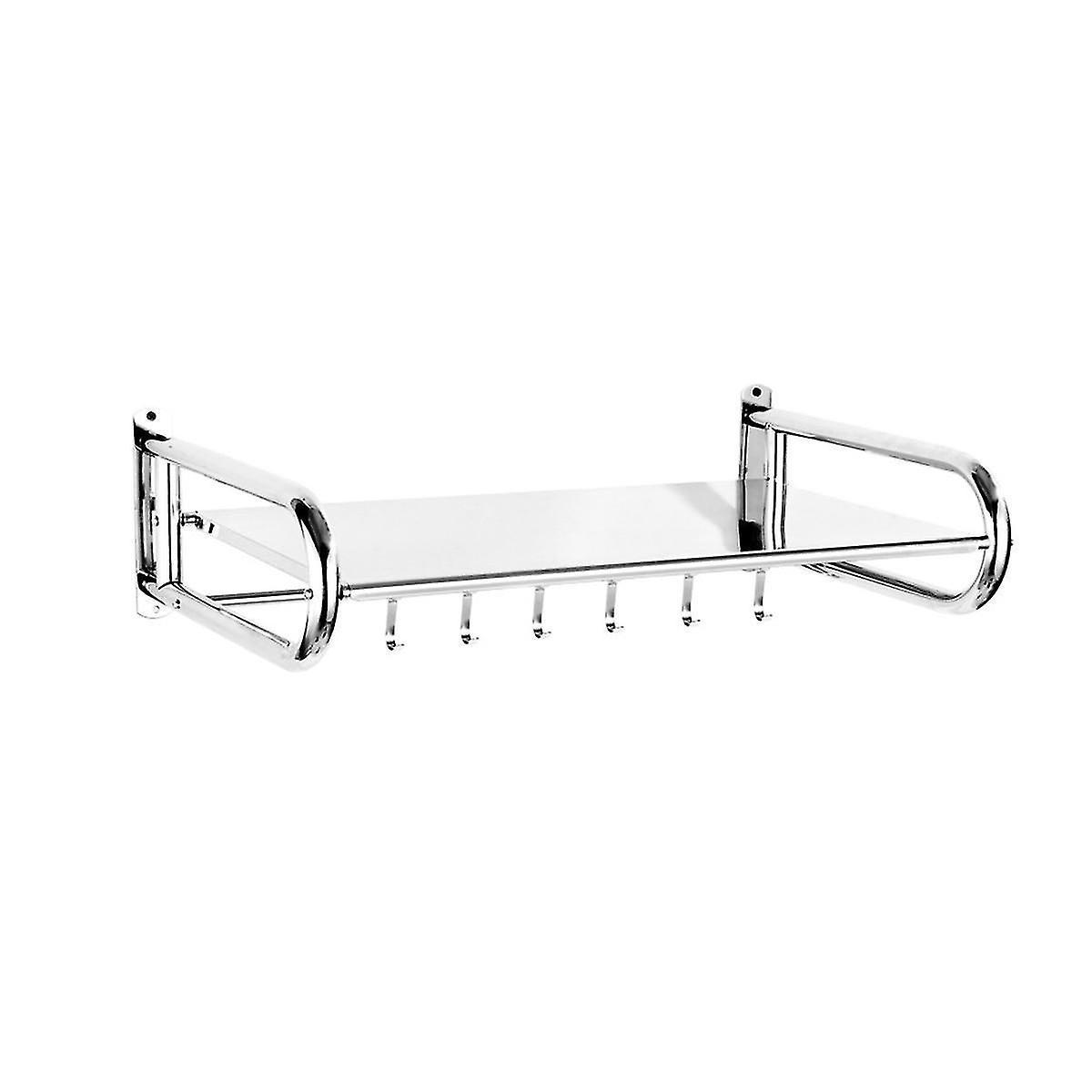 POTATO 60cm Stainless Steel Microwave Oven Bracket Wall Mounted Kitchen Rack Light Thickened Kitchen Shelf