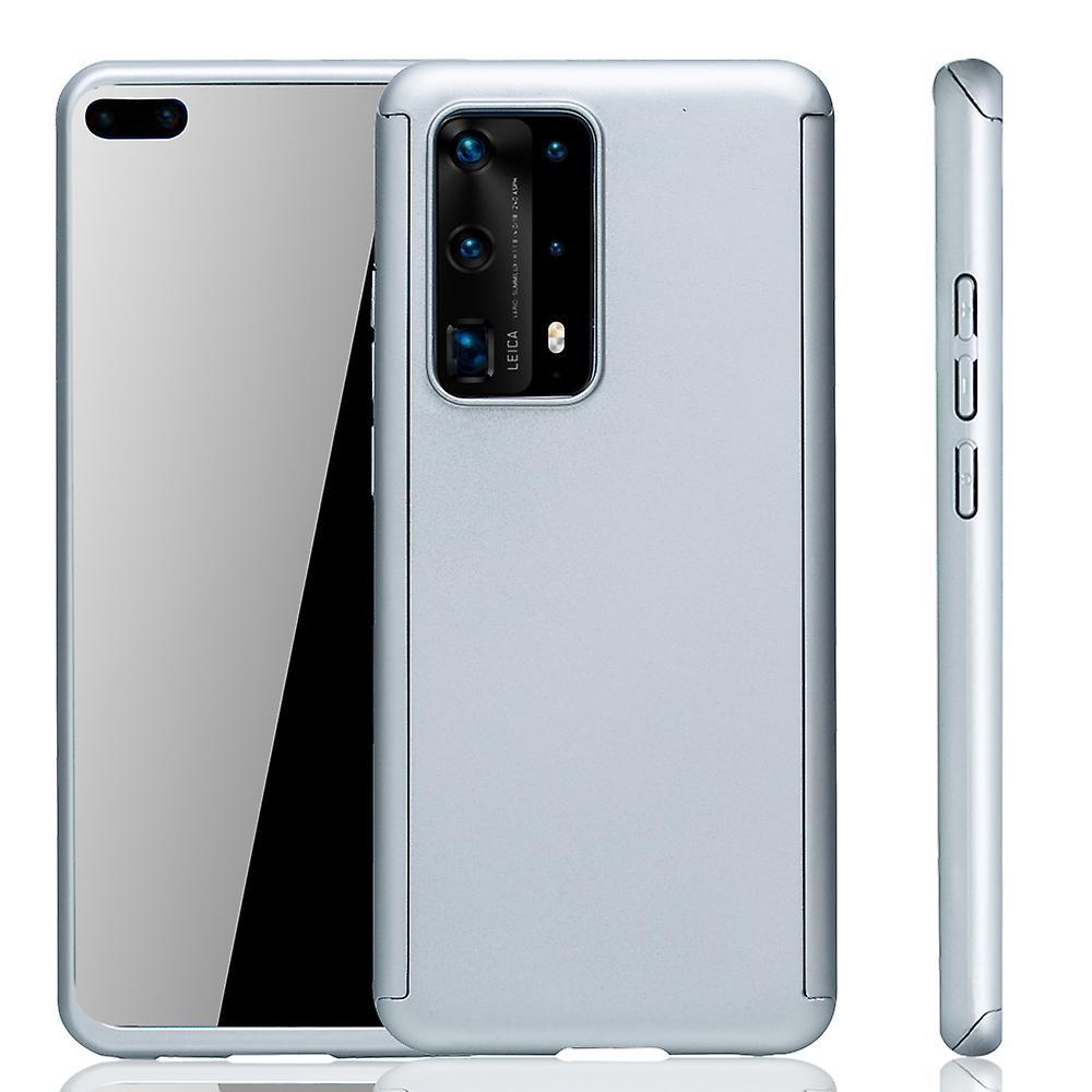 König Case Mobile Phone Protector for Huawei P40 Pro Full Case Cover Screen Protector Cases Silver