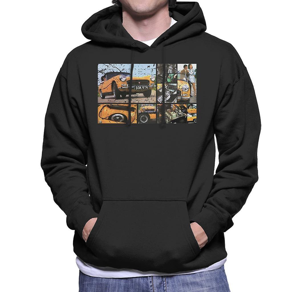 Austin Healey Sprite Mark IV Montage British Motor Heritage Men's Hooded Sweatshirt Black XX-Large