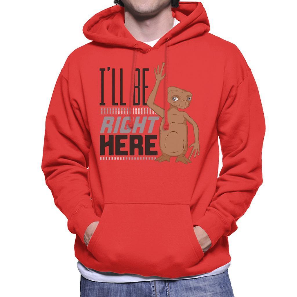 E.T. E.T. Ill Be Right Here Men's Hooded Sweatshirt Red XX-Large