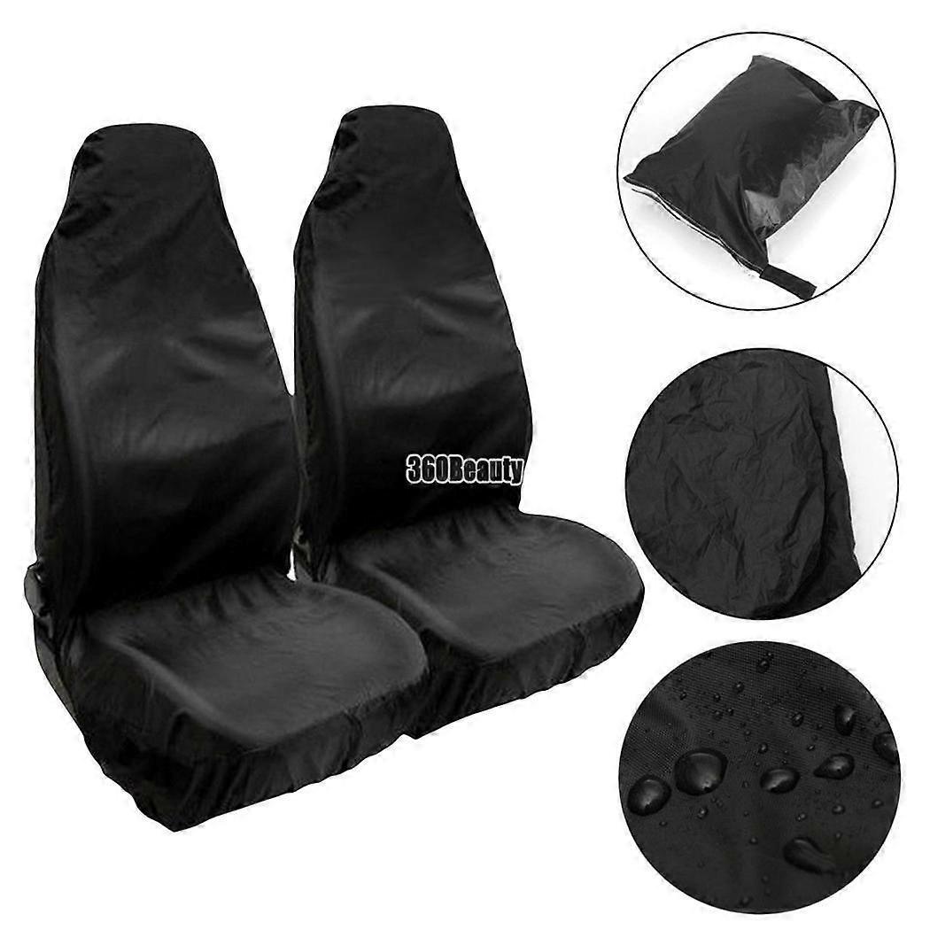 Zhiyi Heavy Duty Black Waterproof Car Seat Covers - 2 x Fronts