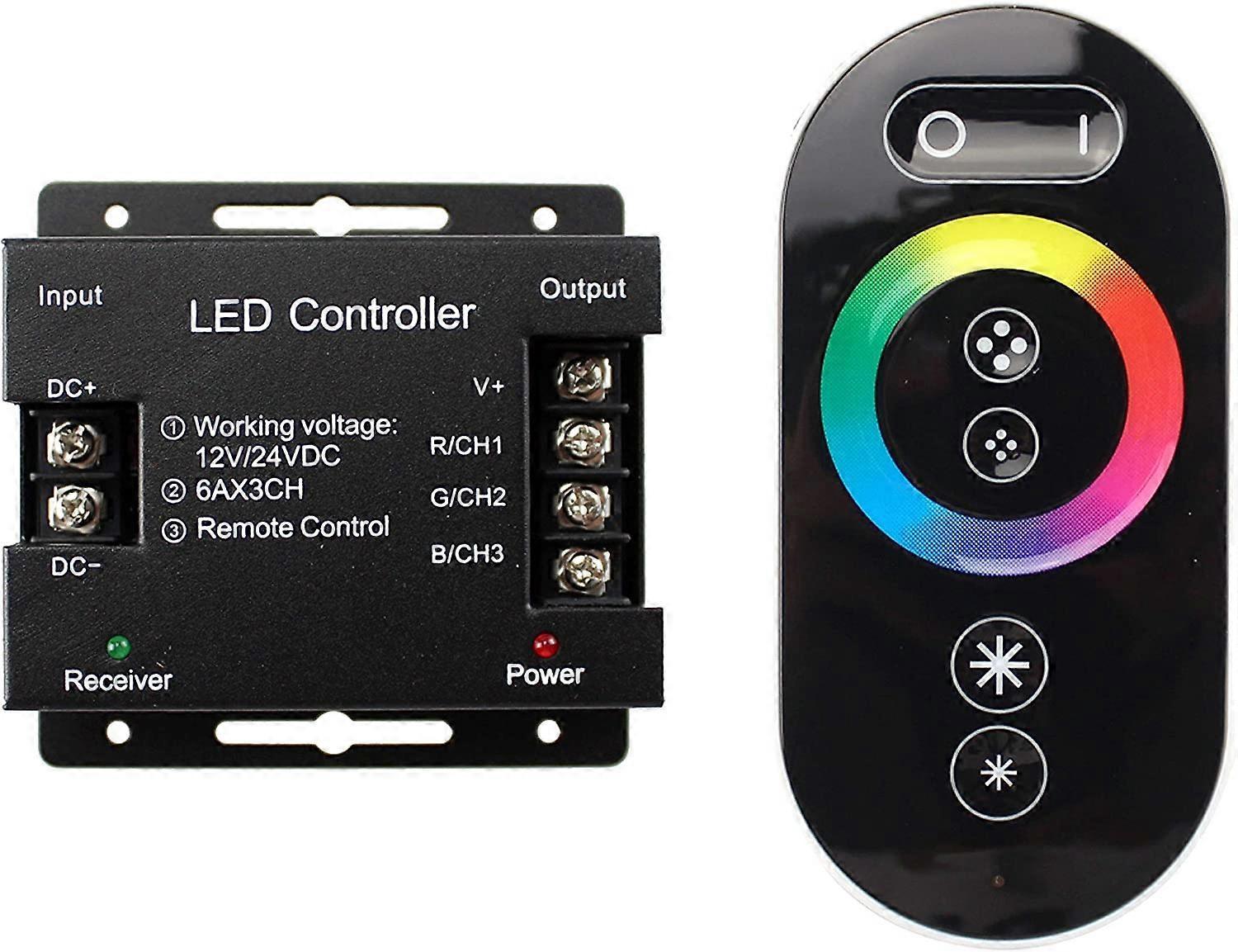 Augro 12V-24V RGB LED Touch Dimmer Switch Dimmer Switch for LED Strip Lights