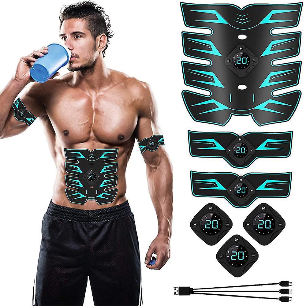 Macos Ems Abdominal Muscle Trainer Training Device Muscle Stimulator With 12 Modes & 20 Intensities, Usb Rescue-charged Portable Electrostimulators...