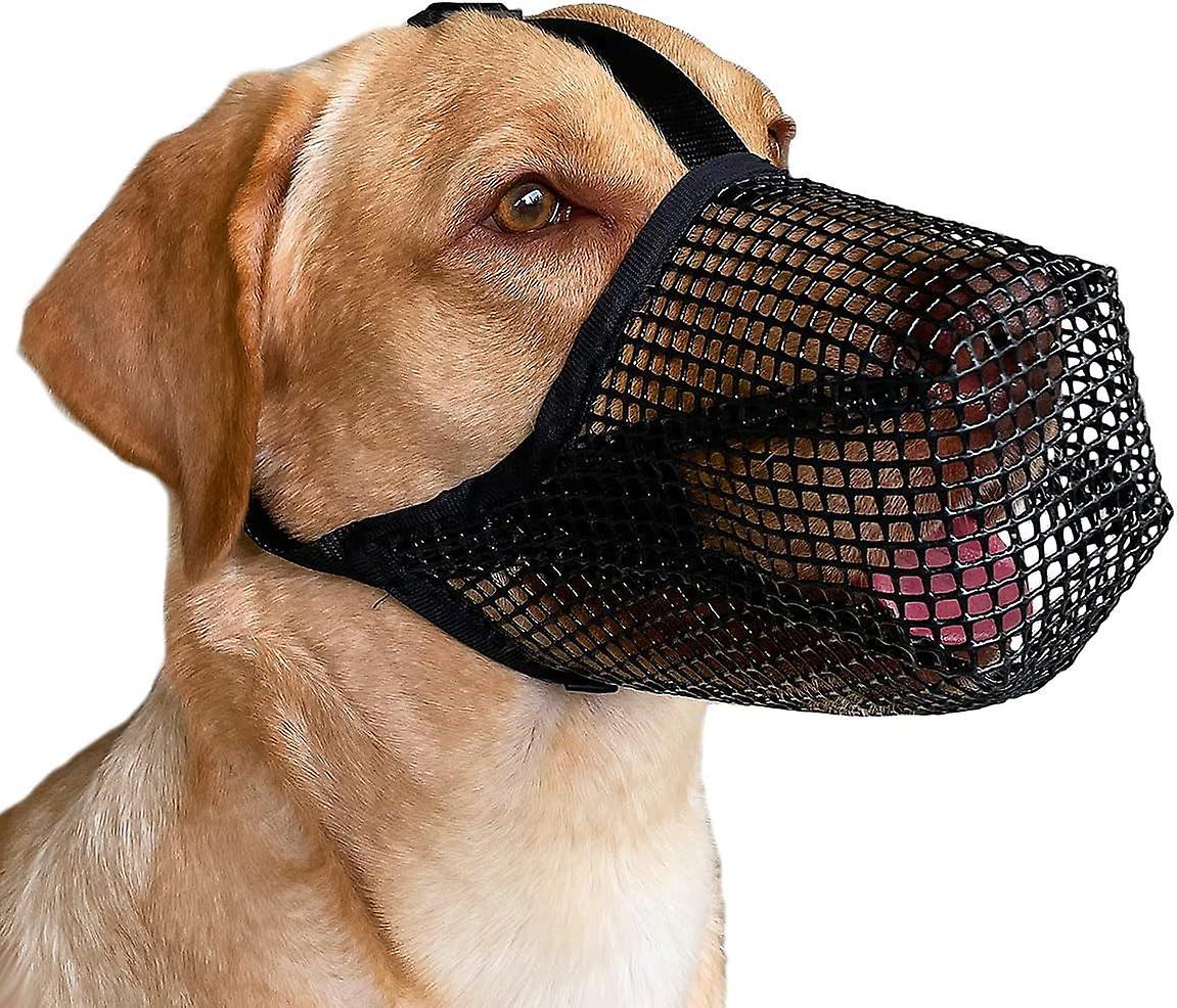 Frusde Dog Muzzle With Adjustable Straps, Soft Mesh Covered Muzzles For Small Medium Large Dogs Black XL