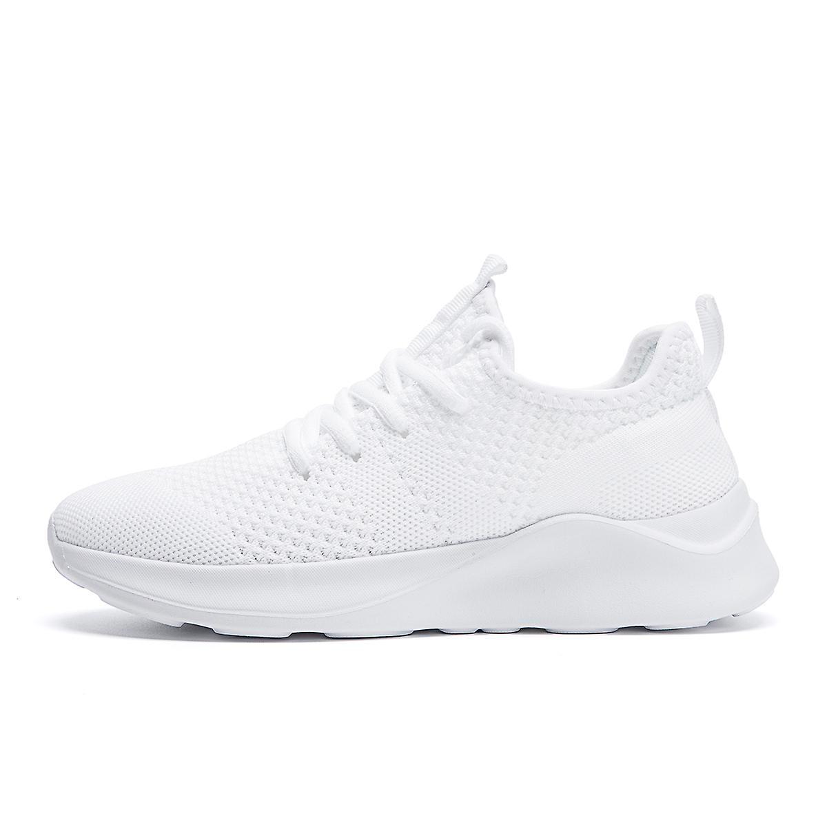 Damyuan Athletic Shoes For Men Lightweight Mesh Tennis Shoes Comfy Walking Workout Sneakers For Men Cross Trainers White US6.5