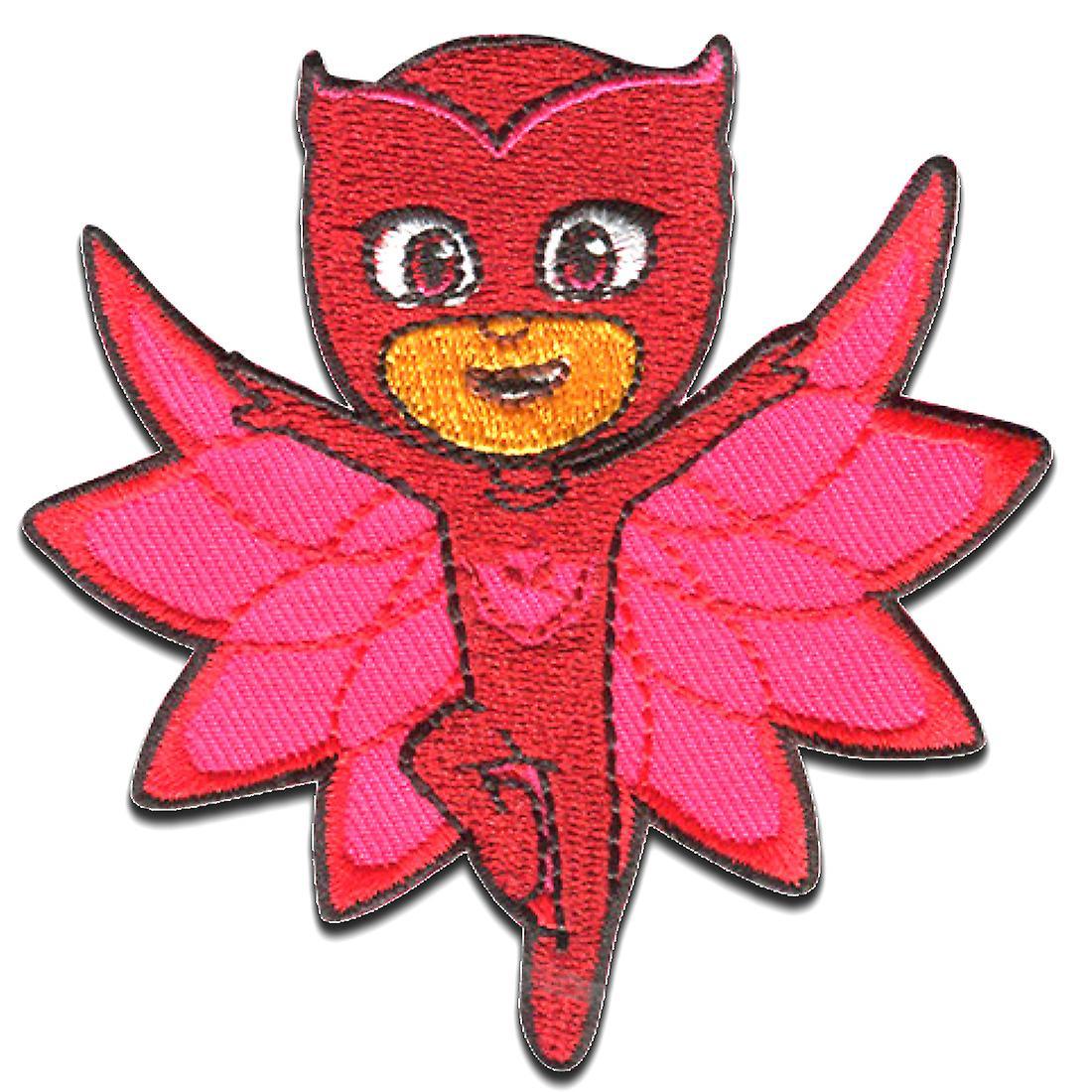 Patch / iron-on patch - PJ MASKS Pyjama Heroes OWLETTE 1 Disney - red - 7.5 x 7.5 cm - Iron-on patches