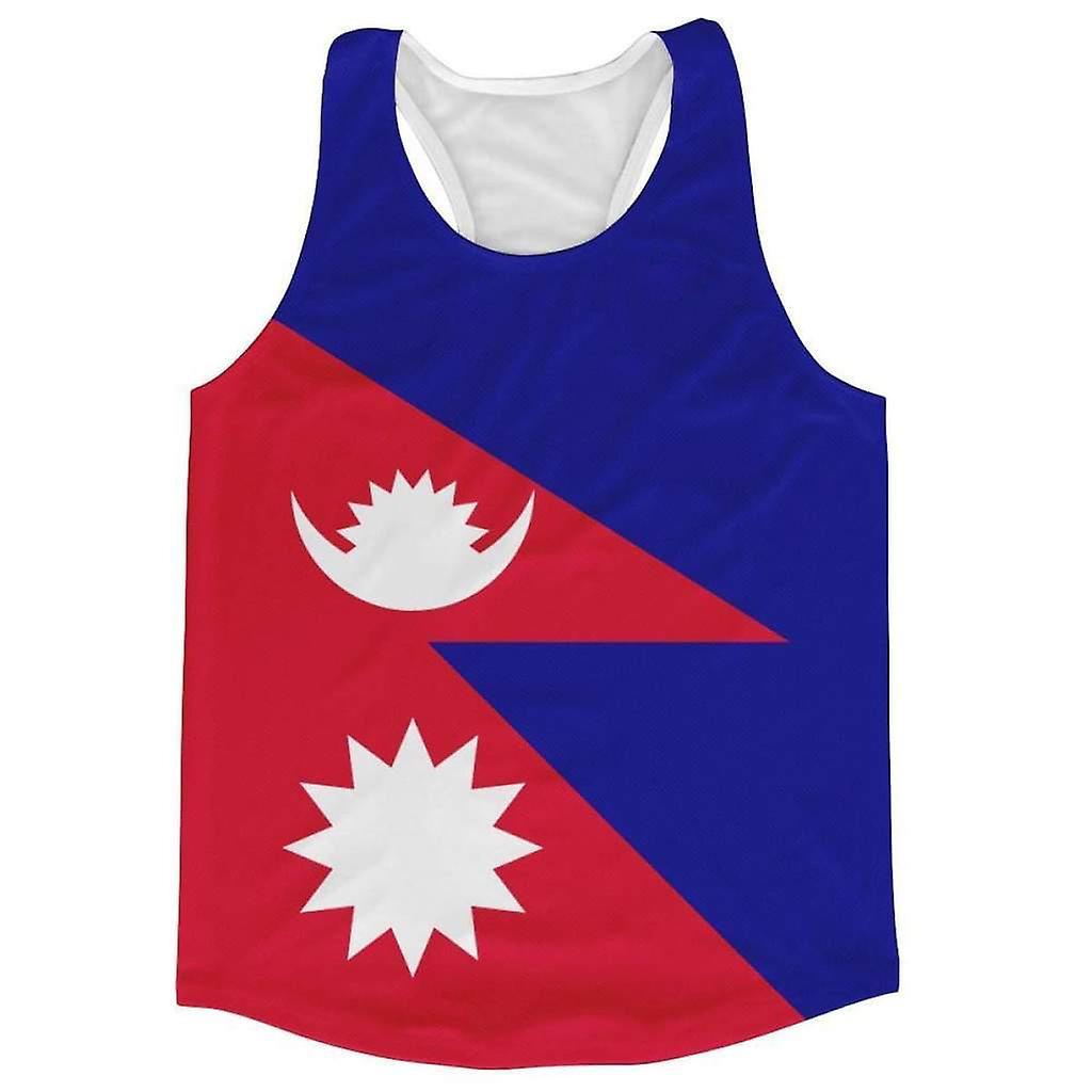 Airo Sportswear Nepal Flag Running Vest Blue XL 46-48 inch Chest (112-124cm)