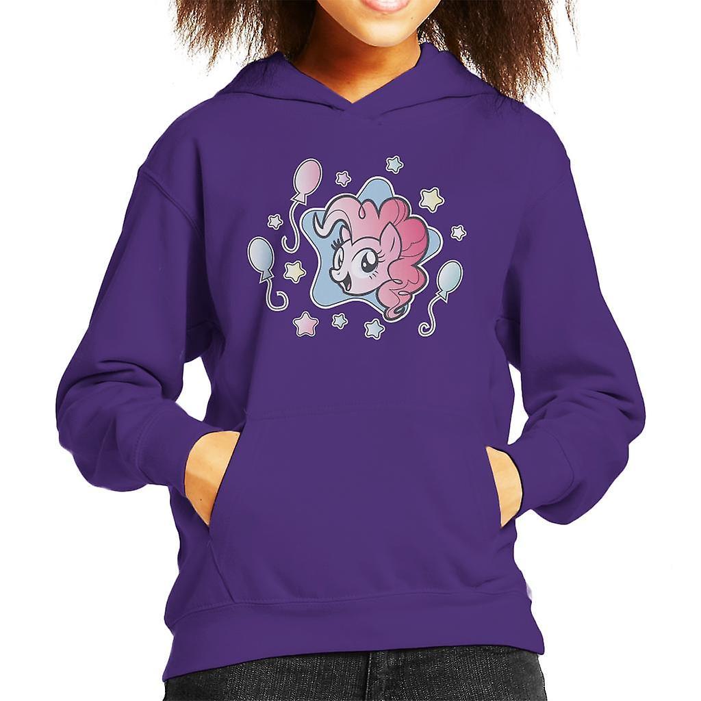 My Little Pony Pinkie Pie Balloons And Stars Kid's Hooded Sweatshirt Purple Medium (7-8 yrs)