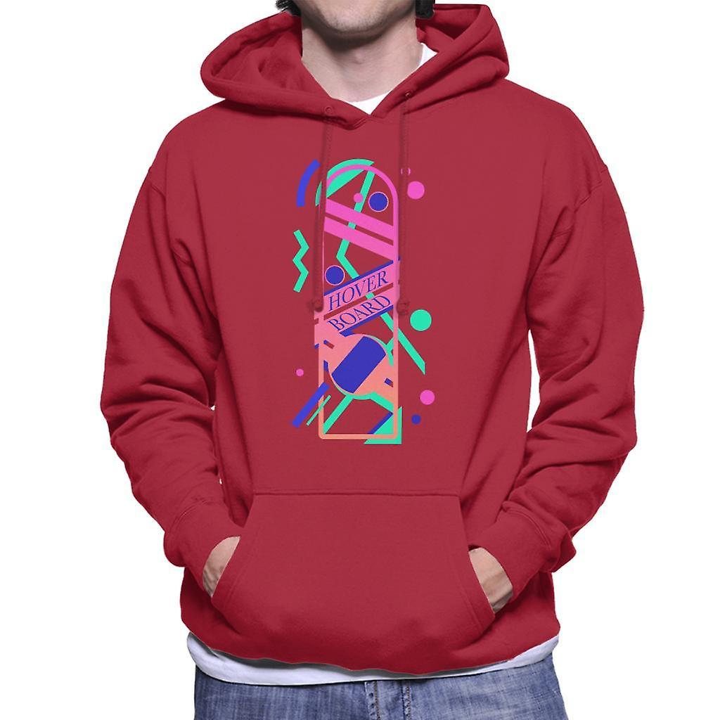 Back to the Future Hoverboard Vaporwave Men's Hooded Sweatshirt Cherry Red X-Large